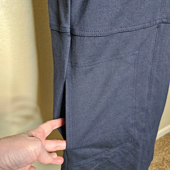 ME+EM Tailored Navy Blue V-Neck Sleeveless Shift Dress Pockets Minimalist US 6 - Picture 5 of 12